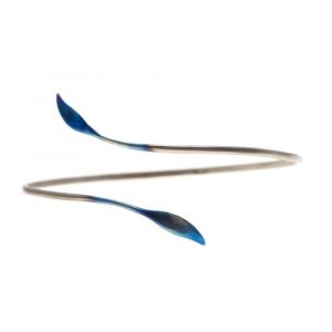 Leaf Forged Titanium Bracelet Super Electric Blue by Atkinson-art, Cornwall, England, UK
