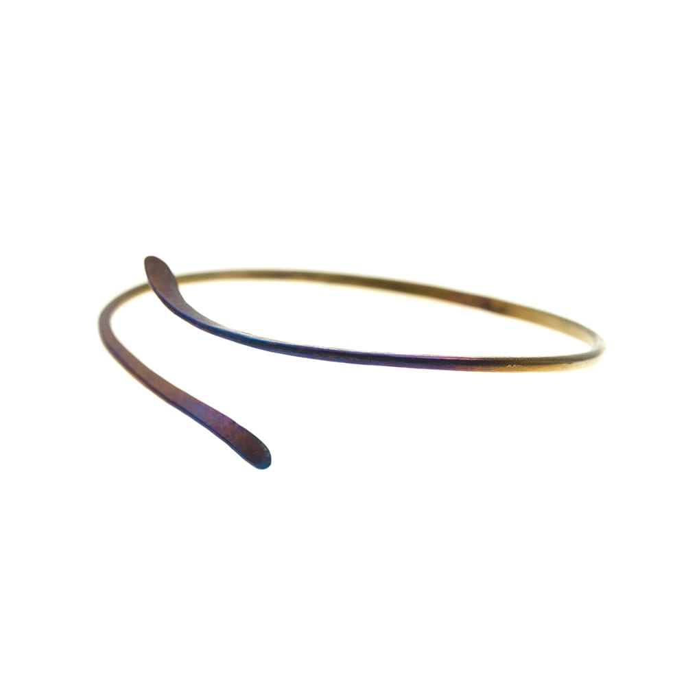 Ribbon Forged Titanium Bracelet Golden Purple by Atkinson-art, Cornwall, England, UK