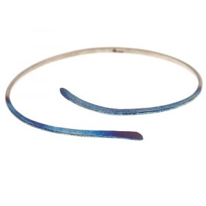 Ribbon Forged Titanium Bracelet Super Electric Blue by Atkinson-art, Cornwall, England, UK