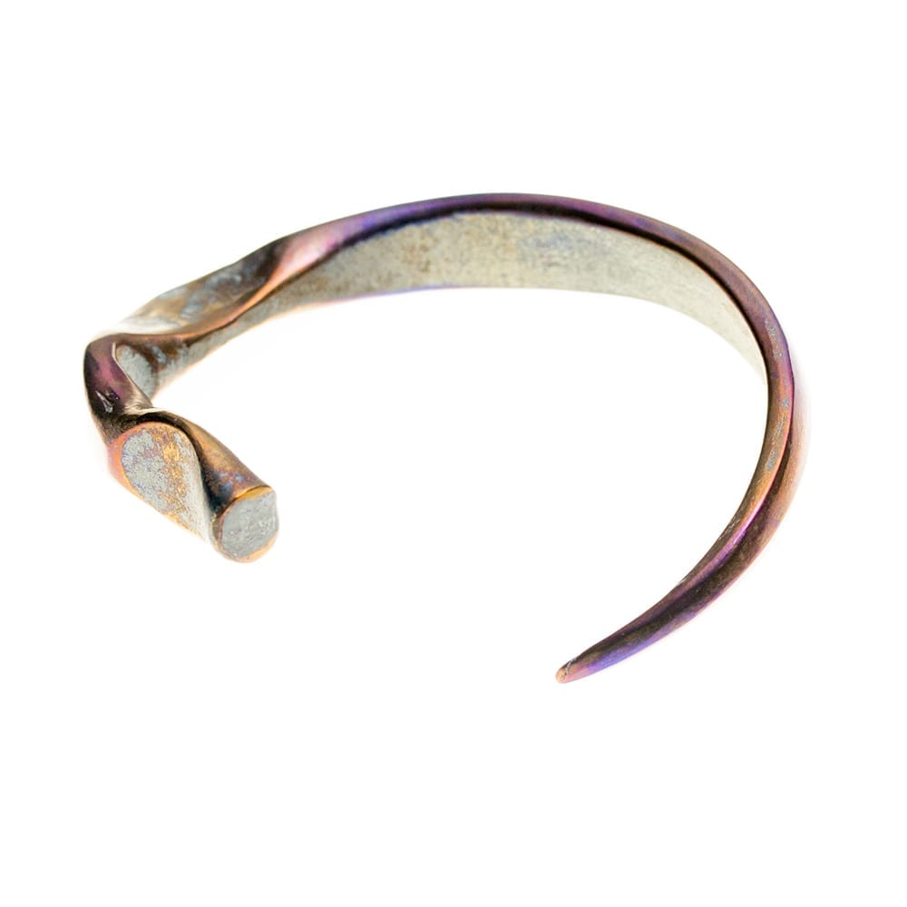 Seahorse Golden Purple No:8 Forged Titanium bracelet by Atkinson-art, Cornwall, England, UK