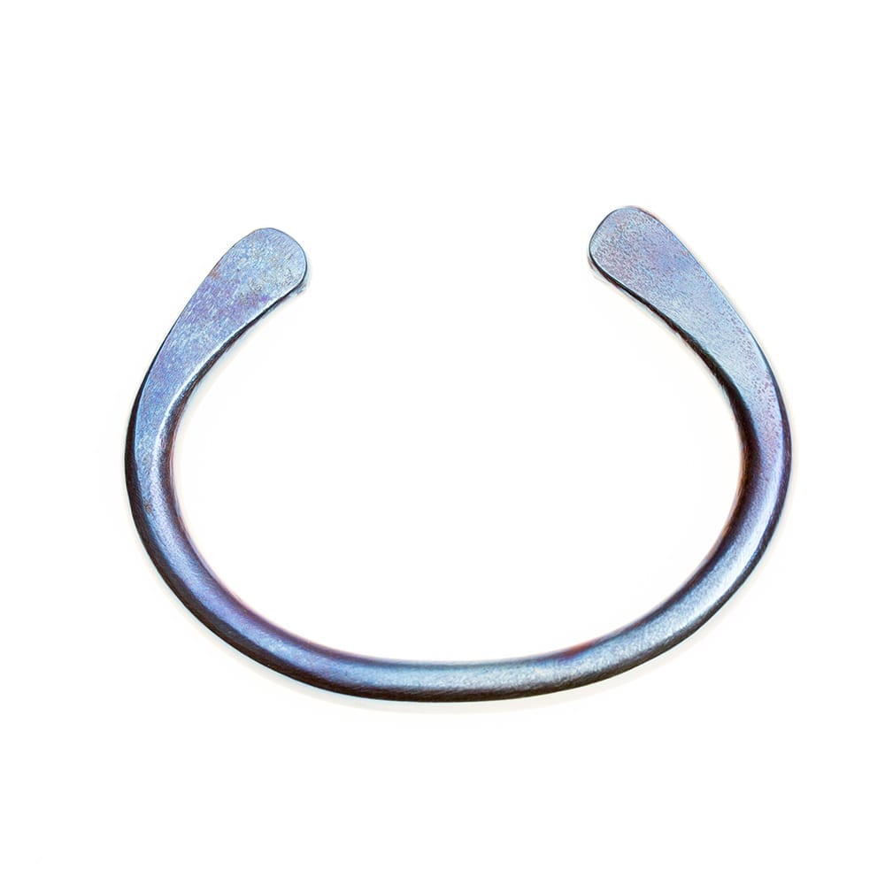Standard Super Electric Blue No:8 Forged Titanium bracelet by Atkinson-art, Cornwall, England, UK
