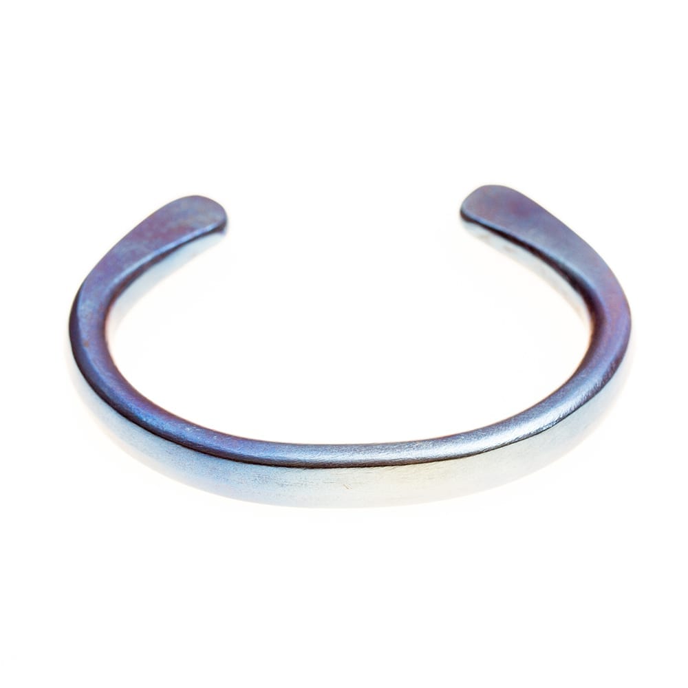 Standard Super Electric Blue No:8 Forged Titanium bracelet by Atkinson-art, Cornwall, England, UK