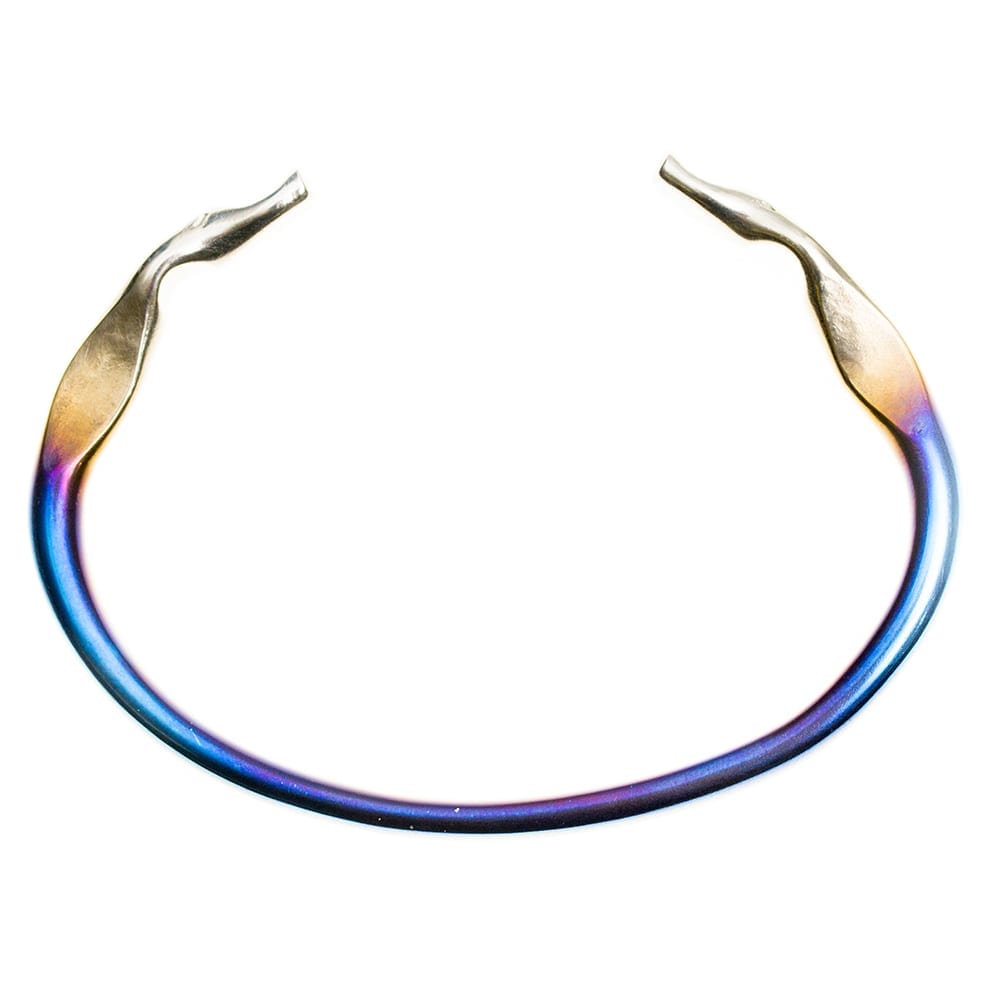 Viking Dragon Super Electric Blue VI Forged Titanium bracelet by Atkinson-art, Cornwall, England, UK