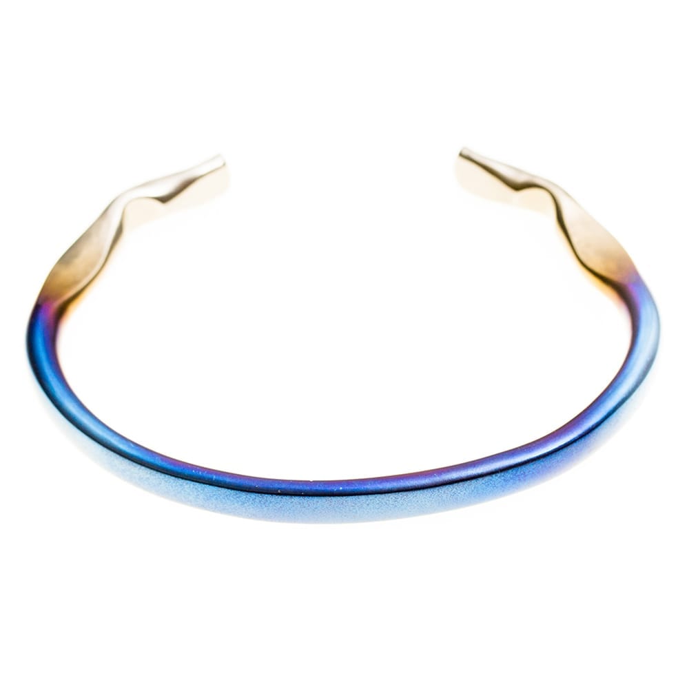 Viking Dragon Super Electric Blue VI Forged Titanium bracelet by Atkinson-art, Cornwall, England, UK