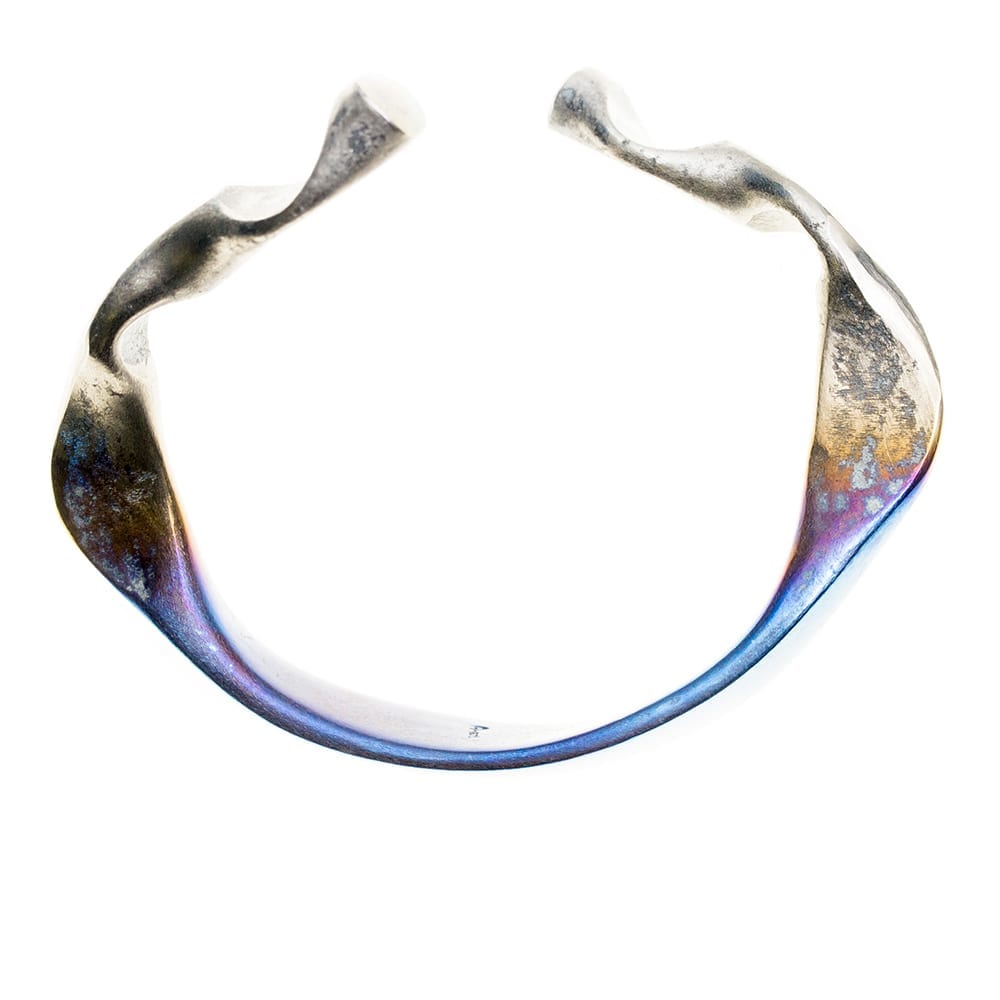 Viking Dragon Super Electric Blue VIII Forged Titanium bracelet by Atkinson-art, Cornwall, England, UK