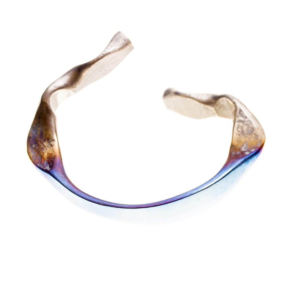 Viking Dragon Super Electric Blue VIII Forged Titanium bracelet by Atkinson-art, Cornwall, England, UK