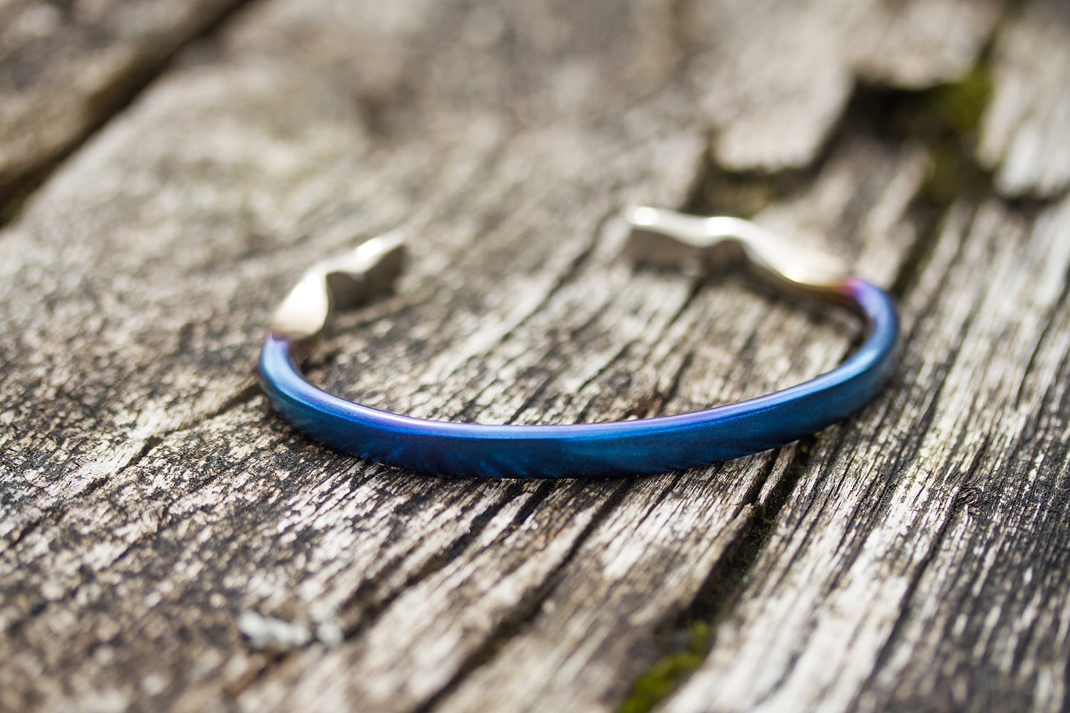 Viking Dragon Super Electric Blue VI Forged Titanium bracelet by Atkinson-art, Cornwall, England, UK