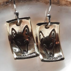 Wolf & Dingo Earrings - Bronze, Forged by Hand - Atkinson-art, Bodmin Moor, Cornwall - atkinson-art.co.uk