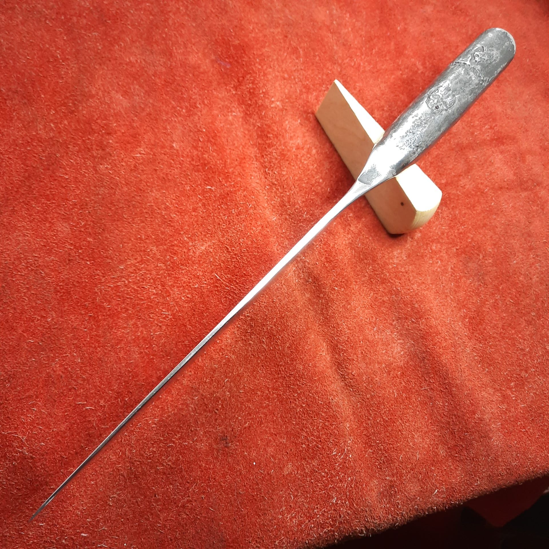 Ruby Kollell 175 - Not Dead Yet - Cornish Chef Knives for Valhalla - Forged by hand on Bodmin Moor, one piece of recycled High Carbon Steel, balanced, sharp as a razor - Wolf and Dingo.co.uk