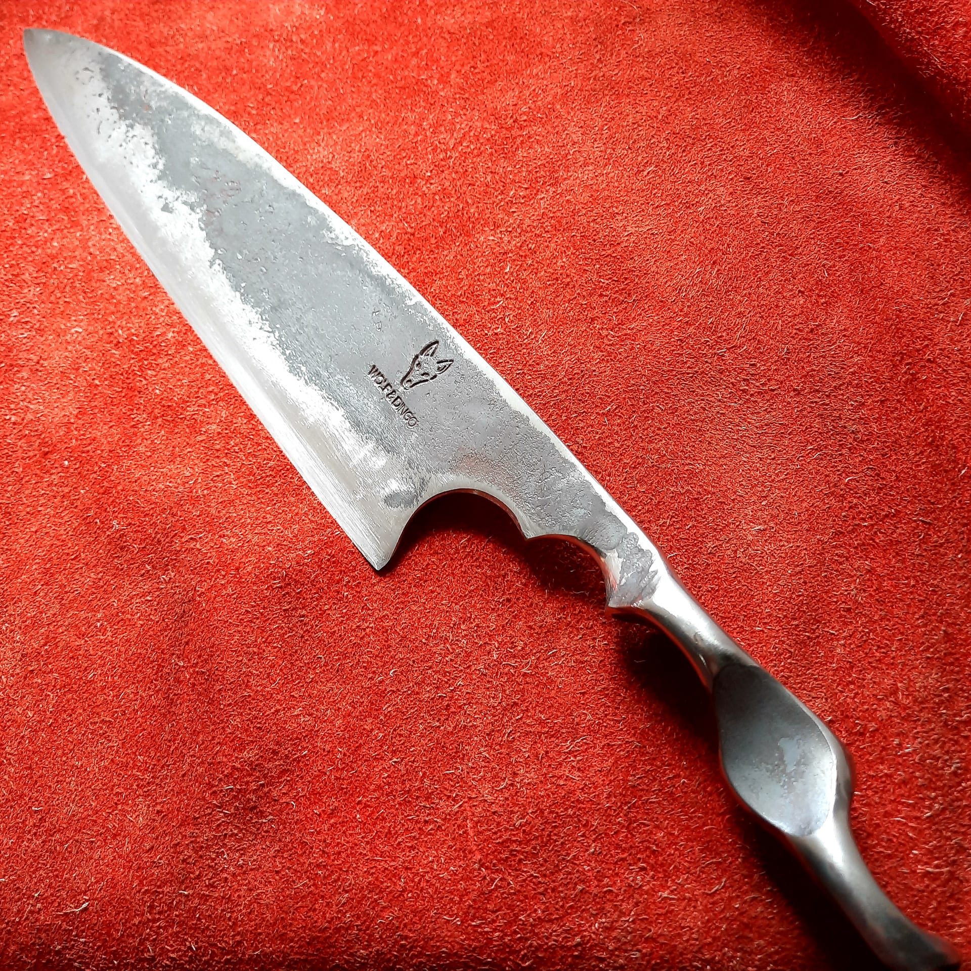 Pendragon 240 - 440C - Cornish Chef Knives for Valhalla - Forged by Hand on Bodmin Moor, one piece of High Carbon Stainless Steel, balanced, sharp as a razor - Wolf and Dingo.co.uk